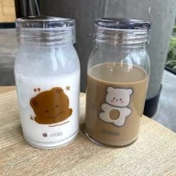 Kawaii Bear Glass Bottle (450ml) – Limited Edition -Kawaiitherapy Shop IMG 3065