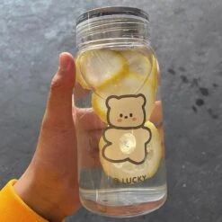 Kawaii Bear Glass Bottle (450ml) – Limited Edition -Kawaiitherapy Shop IMG 3071