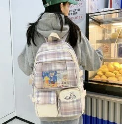 Kawaii Japanese High School Plaid Backpack – Limited Edition -Kawaiitherapy Shop IMG 3222