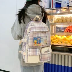 Kawaii Japanese High School Plaid Backpack – Limited Edition -Kawaiitherapy Shop IMG 3225