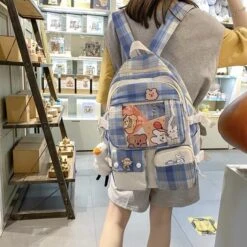 Kawaii Japanese High School Plaid Backpack – Limited Edition -Kawaiitherapy Shop IMG 3234