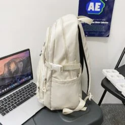 Kawaii Multipocket Solid Pastel Korea Style Backpack -Kawaiitherapy Shop IMG 3540