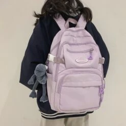 Kawaii Multipocket Solid Pastel Korea Style Backpack