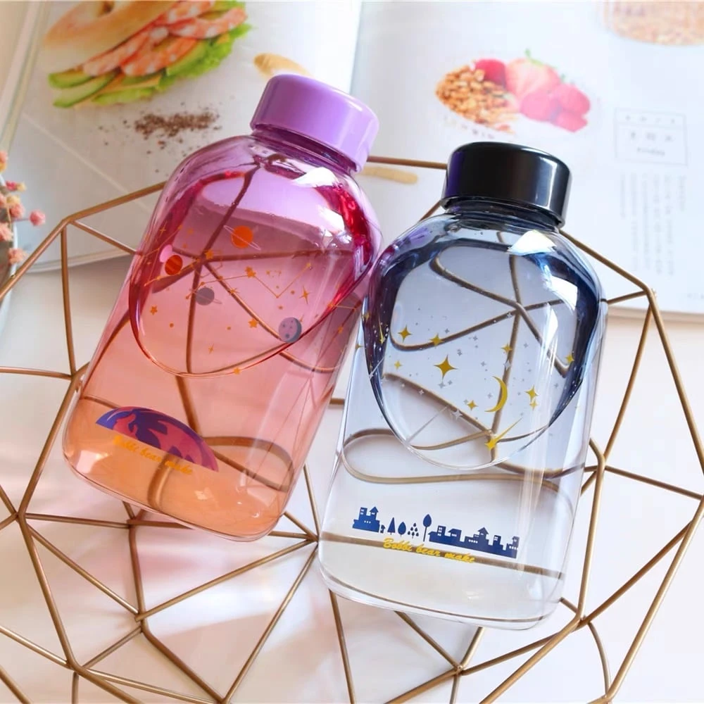Kawaii Galaxy Stars Glass Bottle (600ml) 2 Kawaii Galaxy Stars Glass Bottle (600ml) - Image 2