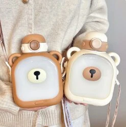 Kawaii Bear Square Straw Bottle (700ml) – Limited Edition