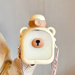 Kawaii Bear Square Straw Bottle (700ml) – Limited Edition -Kawaiitherapy Shop IMG 4474