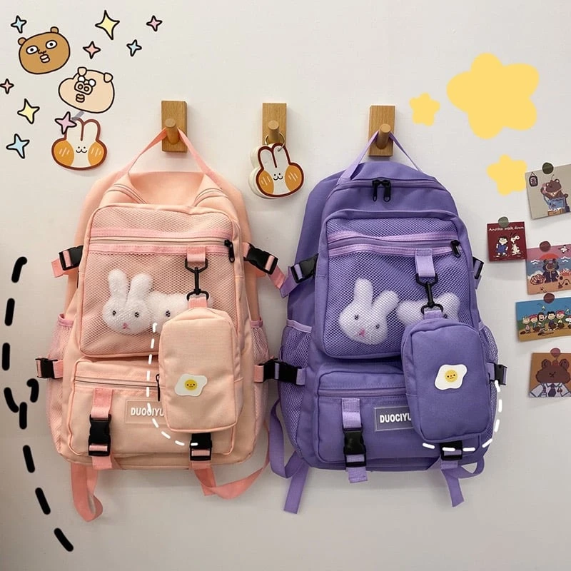 Kawaii Korea Style Multi-Pocket Shoulder Backpack 10 Kawaii Korea Style Multi-Pocket Shoulder Backpack - Image 10