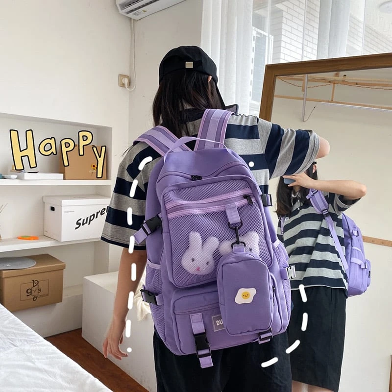 Kawaii Korea Style Multi-Pocket Shoulder Backpack 9 Kawaii Korea Style Multi-Pocket Shoulder Backpack - Image 9