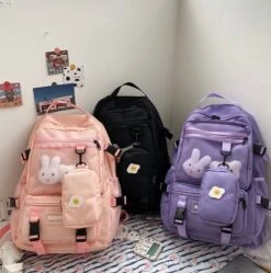 Kawaii Korea Style Multi-Pocket Shoulder Backpack 12 Kawaii Korea Style Multi-Pocket Shoulder Backpack -Kawaiitherapy Shop IMG 5107