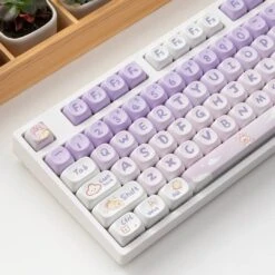 Kawaii Mao Profile Purple Bunny Keycap Set (142 Keys) – Special Edition