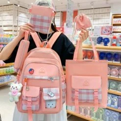 Kawaii Preppy Style Harajuku Backpack Set β Limited Edition