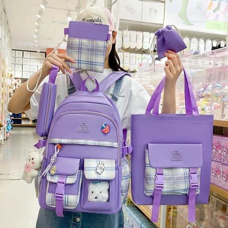 Kawaii Preppy Style Harajuku Backpack Set – Limited Edition 2 Kawaii Preppy Style Harajuku Backpack Set – Limited Edition - Image 2
