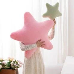 Kawaii Colorful Pastel Star Shaped Pillow XL (70cm) -Kawaiitherapy Shop IMG 6646