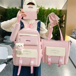 Kawaii Korea Pastel Harajuku Backpack Set (5pcs)