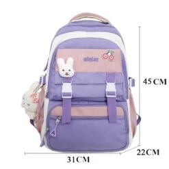 Kawaii Pastel Style Large Capacity College Backpack 18 Kawaii Pastel Style Large Capacity College Backpack -Kawaiitherapy Shop IMG 7128