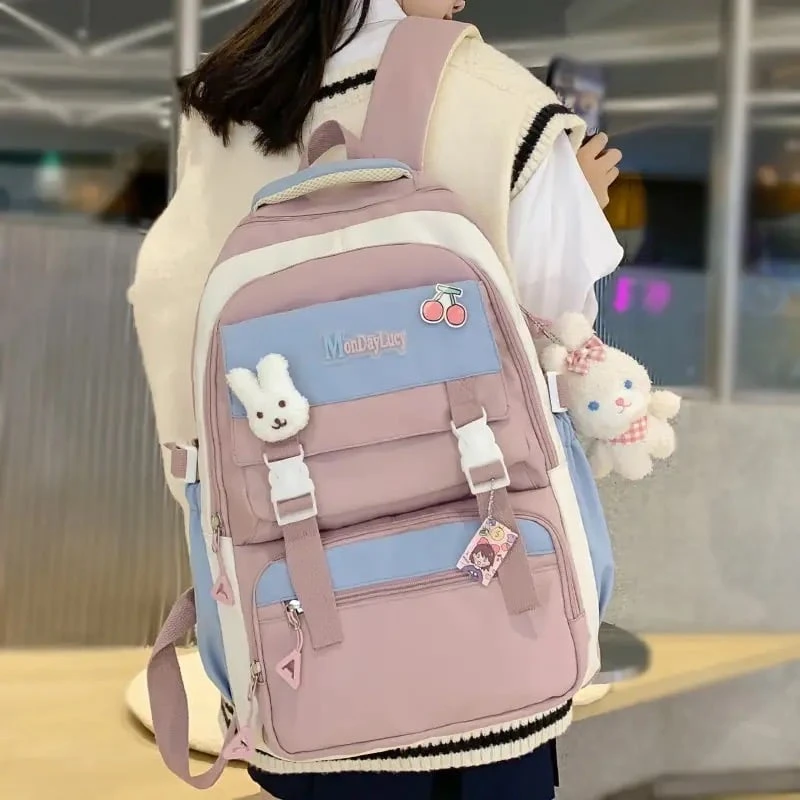 Kawaii Pastel Style Large Capacity College Backpack 5 Kawaii Pastel Style Large Capacity College Backpack - Image 5