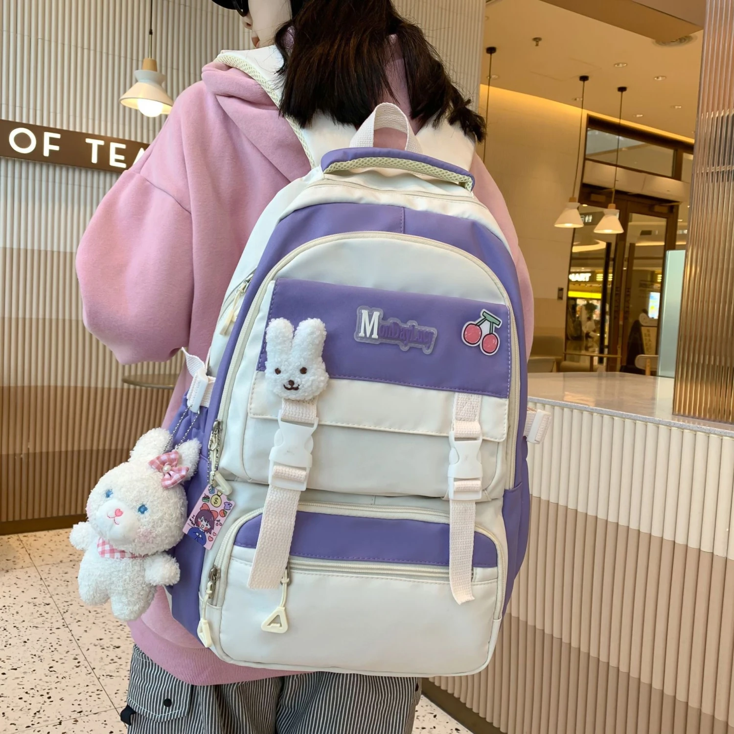 Kawaii Pastel Style Large Capacity College Backpack 2 Kawaii Pastel Style Large Capacity College Backpack - Image 2