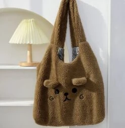 Kawaii Harajuku Winter Style Bear Tote Bag – Limited Edition -Kawaiitherapy Shop IMG 8661