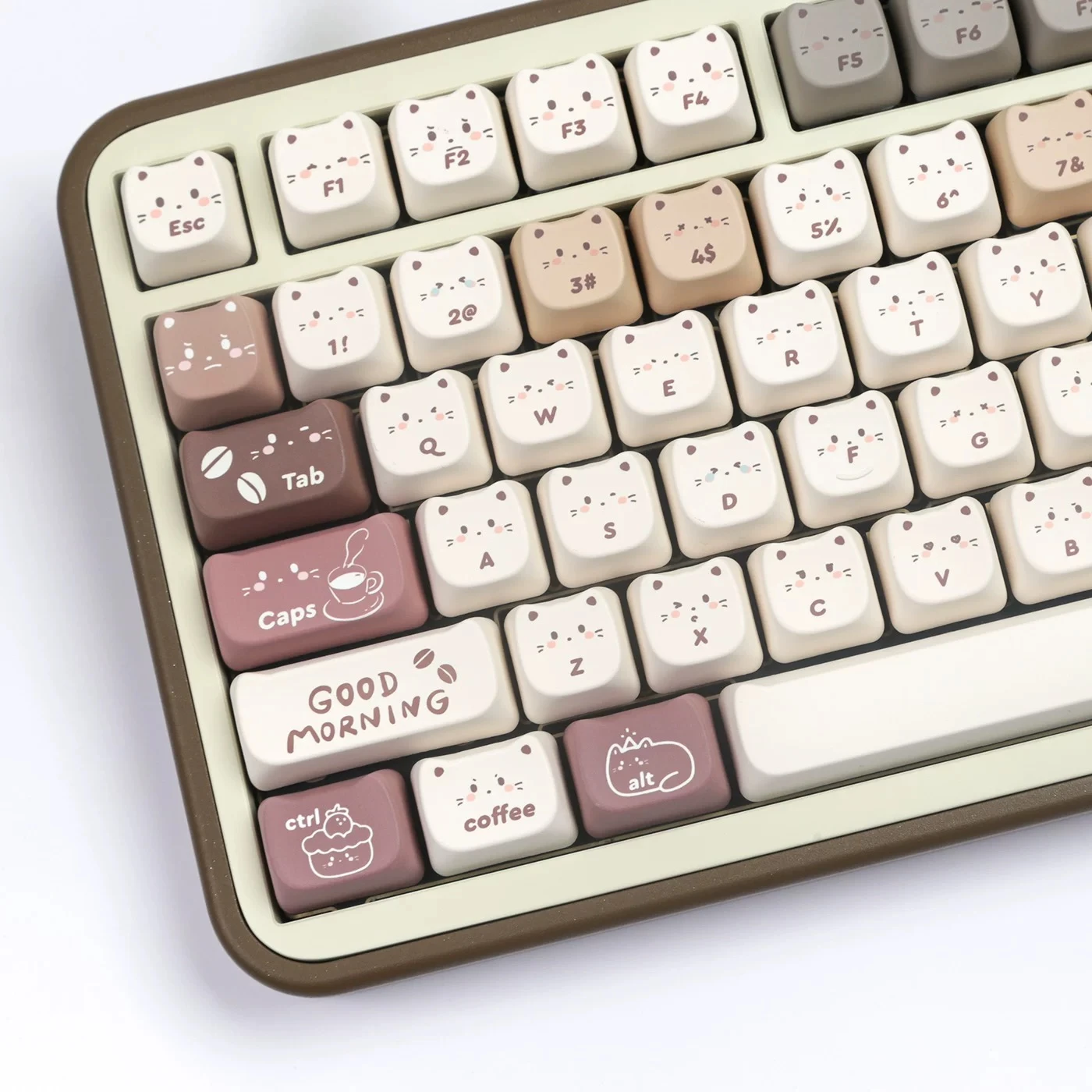 Kawaii Coffee Cat Mao Profile Keycaps (140 Keys) – Special Edition 2 Kawaii Coffee Cat Mao Profile Keycaps (140 Keys) – Special Edition - Image 2