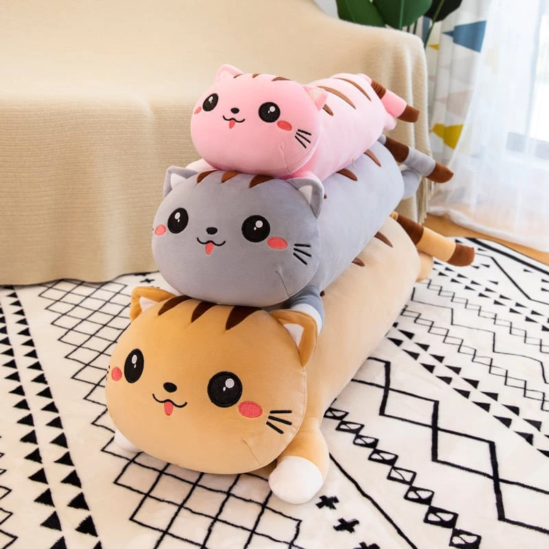 Kawaii Long Happy Cat Pillow Plush XL (90cm) 6 Kawaii Long Happy Cat Pillow Plush XL (90cm) - Image 6