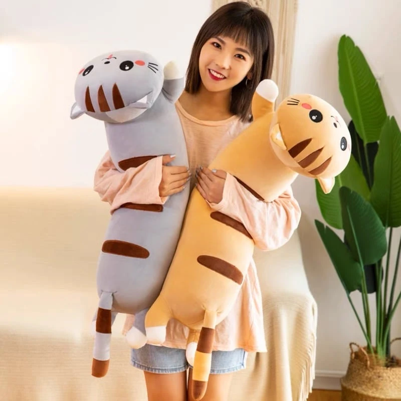Kawaii Long Happy Cat Pillow Plush XL (90cm) 3 Kawaii Long Happy Cat Pillow Plush XL (90cm) - Image 3
