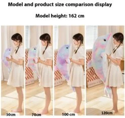 Kawaii Rainbow Dolphin Plush (120cm) – Jumbo Edition -Kawaiitherapy Shop Jumbo Rainbow Dolphin