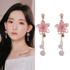 Kawaii Cherry Blossom Petal Earrings – Special Edition -Kawaiitherapy Shop Korea Cherry Blossom Earrings