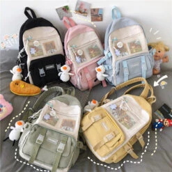 Kawaii Harajuku Style Canvas School Backpack -Kawaiitherapy Shop School Bag 3