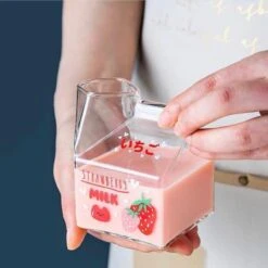 Kawaii Milk Square Glass Cup (380ml) β Limited Edition