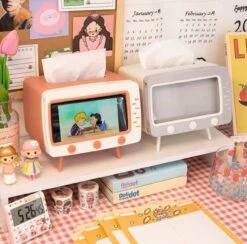 Kawaii TV Tissue Box Phone Holder β Limited Edition